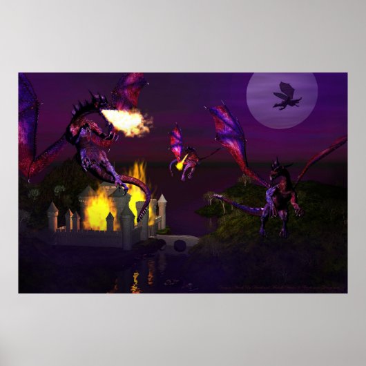 Drakenaanval van David en Michelle Wilder Poster (Voorkant)