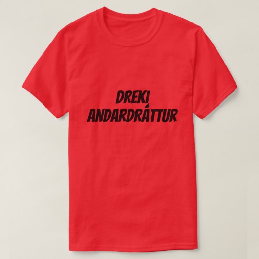 drakenadem in het IJslands (dreki andardrátt) rood T-shirt (Design voorkant)