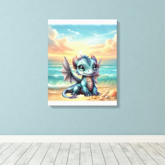 Drakenbaby Canvas Afdruk (Insitu (Houten vloer))