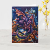 Drakenbibliotheek, wenskaart kaart (Gele Bloem)