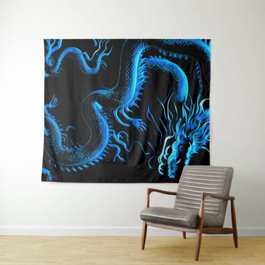 Drakenblauw Wandkleed (In Situ (horizontaal))