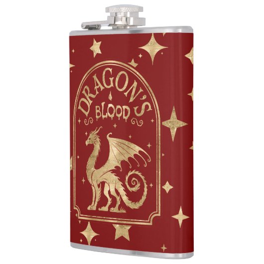Drakenbloed rood en goud heupfles (Links)