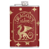 Drakenbloed rood en goud heupfles (Voorkant)