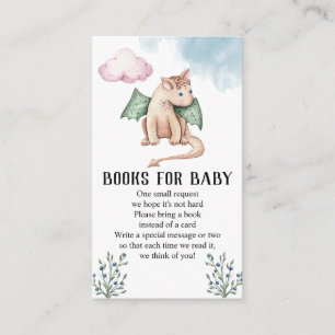 Drakenboeken voor het Baby shower van sproeiers vo Informatiekaartje