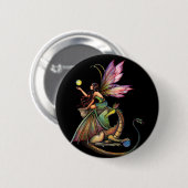 Drakenbollen Fee en Draak door Molly Harrison Ronde Button 5,7 Cm (Voorkant /achterkant)