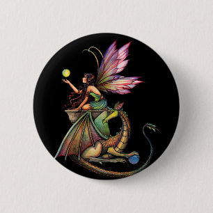 Drakenbollen Fee en Draak door Molly Harrison Ronde Button 5,7 Cm