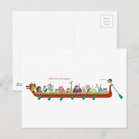 Drakenboot - Brandweer Briefkaart (Voorkant / Achterkant)