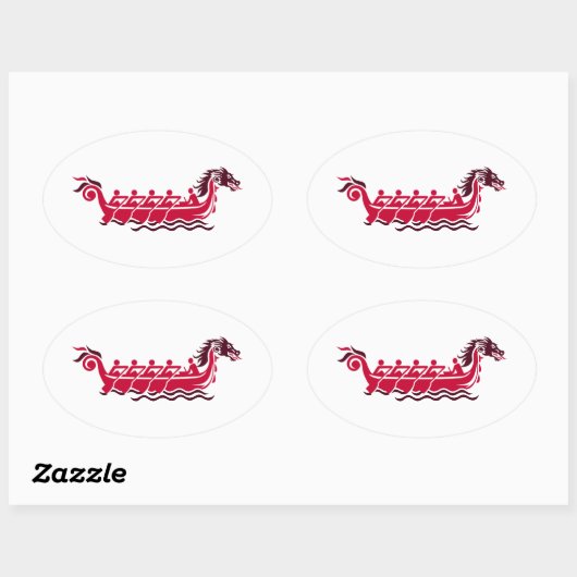 Drakenboot Ovale Sticker (Vel)