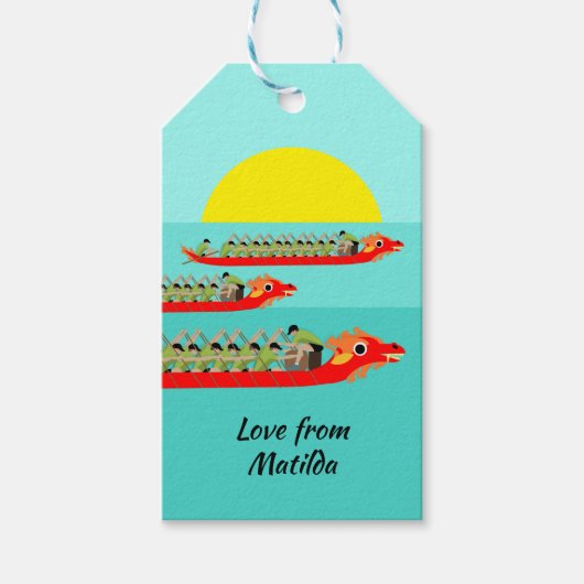 Drakenboot Racen Cadeaulabel (Voorkant)