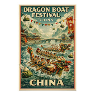 Drakenbootfestival (Duanwu-festival) in China Perfect Poster