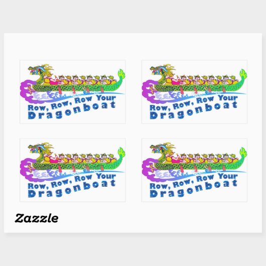 Drakenbootsticker Rechthoekige Sticker (Vel)