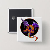 Drakencirkel Vierkante Button 5,1 Cm (Voorkant /achterkant)