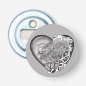 Drakend Hart Button Flesopener (Voorkant)