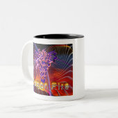 Drakend vuur tweekleurige koffiemok (Voorkant links)