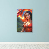Drakendame Canvas Afdruk (Insitu (Houten vloer))