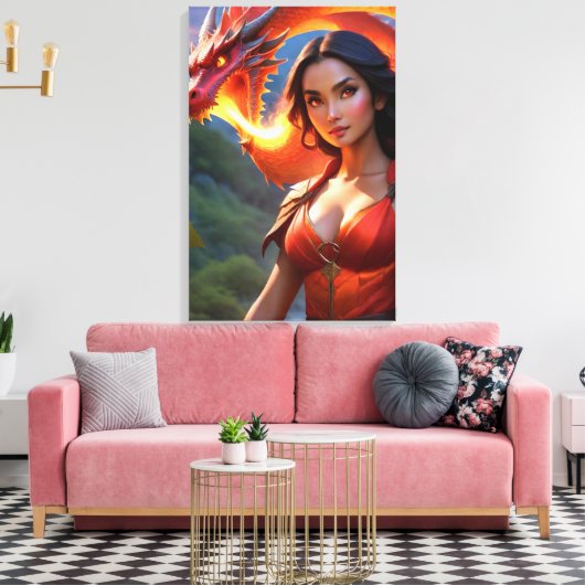 Drakendame Canvas Afdruk (Insitu (Woonkamer))