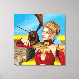 Drakendame Canvas Afdruk