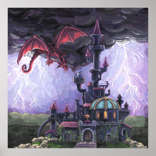 Drakendragon Kasteel Poster (Voorkant)