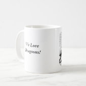 Drakenduiven wit paar koffiemok (Voorkant links)