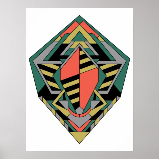 Drakenei Geometrisch Abstract Kleurrijk Poster (Voorkant)