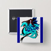 drakenfee-knop vierkante button 5,1 cm (Voorkant /achterkant)