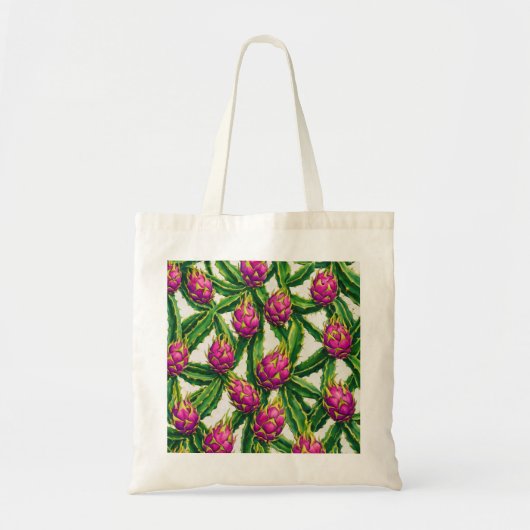 Drakenfruit Cactus Tropisch Patroon Tote Bag (Voorkant)