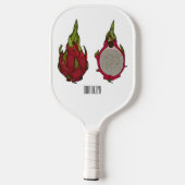 Drakenfruit cartoon illustratie pickleball paddle (Achterkant)