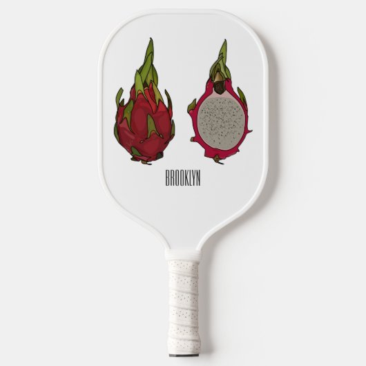Drakenfruit cartoon illustratie pickleball paddle (Voorkant)