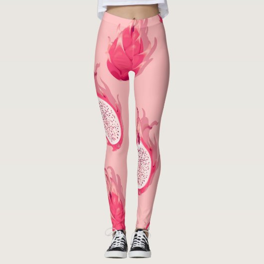 Drakenfruit: Hoge Detail Naadloos Leggings (Voorkant)