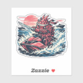 Drakenfruit Jetski Duellist — Vintage Zomerrace Sticker (Vel)