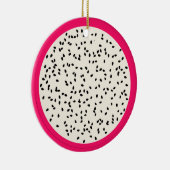 Drakenfruit / Pitaya Gestileerde Fruitaansnede Keramisch Ornament (Rechts)