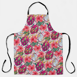 Drakenfruit Tropisch Bloemend Modern Groen Palm Schort