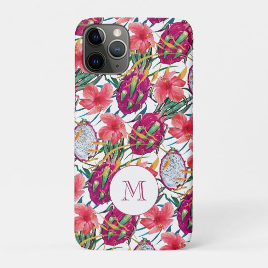 Drakenfruit Tropisch Bloemig Modern Groen Palm Case-Mate iPhone Case (Achterkant)