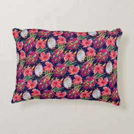 Drakenfruit Tropische Bloem Moderne Groene Palm Accent Kussen