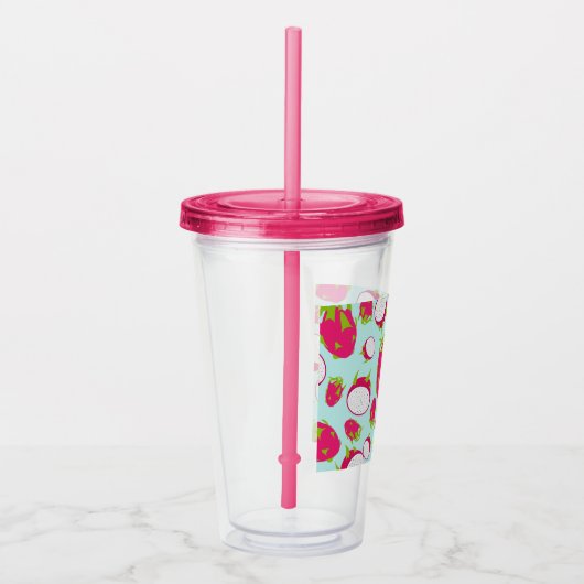 Drakenfruitpatroon Acryl Drinkbeker (Rechts)