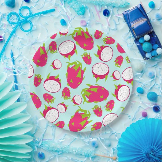 Drakenfruitpatroon Papieren Bordje (Feest)