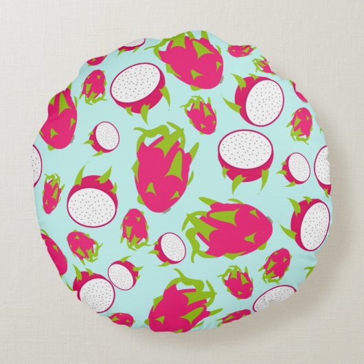 Drakenfruitpatroon Rond Kussen (Achterkant)