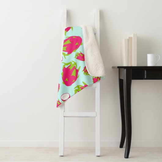 Drakenfruitpatroon Sherpa Deken (In situ)