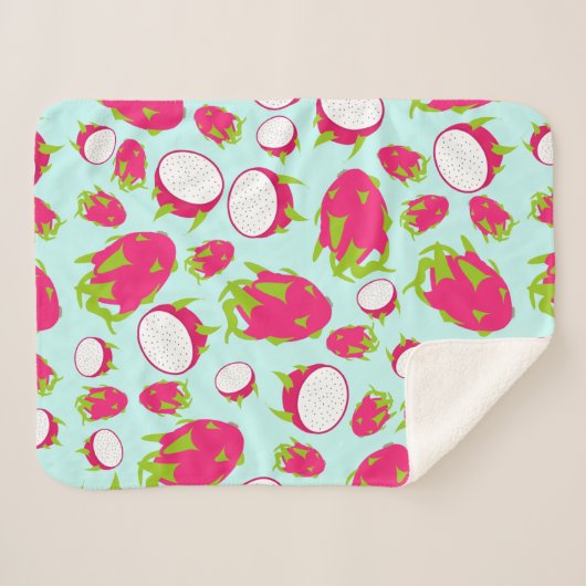 Drakenfruitpatroon Sherpa Deken (Voorkant (horizontaal))