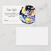 Drakengeïnspireerd Baby showers luier Raffle Informatiekaartje (Voorkant / Achterkant)