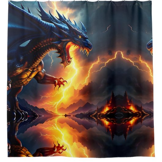 Drakengevecht 2 douchegordijn