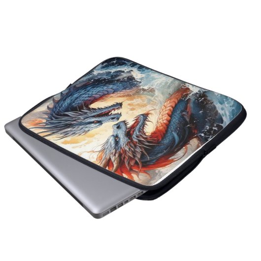 Drakengevecht Laptop Sleeve (Voorkant onderkant)