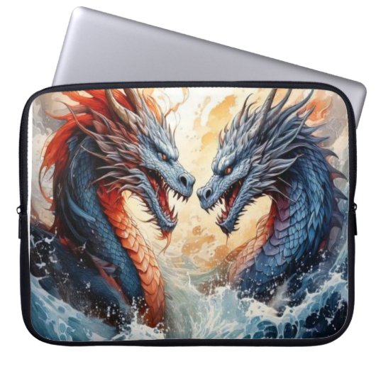 Drakengevecht Laptop Sleeve (Voorkant)