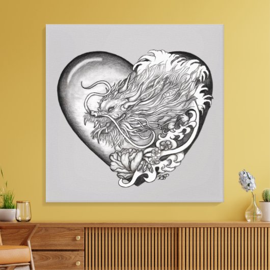 Drakenhart Canvas Afdruk (Insitu (Woonkamer))