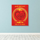 Drakenhart, jaar van de draak canvas afdruk (Insitu (Houten vloer))