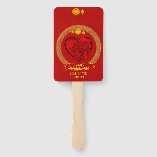 Drakenhart, jaar van de draak handwaaier (Achterkant)