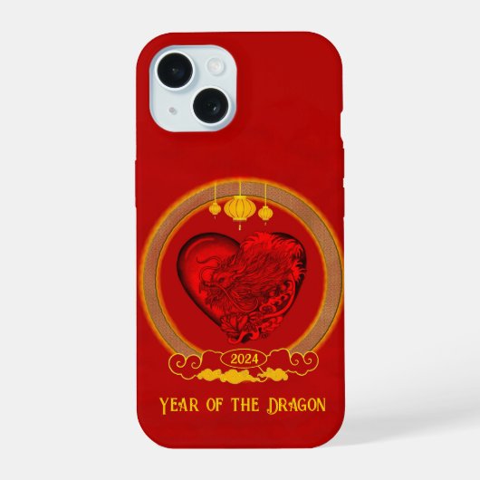 Drakenhart, jaar van de draak iPhone 15 case (Achterkant)