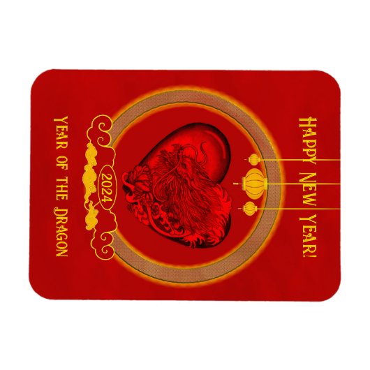 Drakenhart, jaar van de draak magneet (Horizontaal)