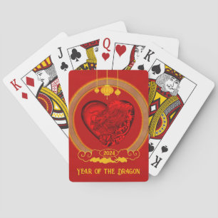 Drakenhart, jaar van de draak pokerkaarten