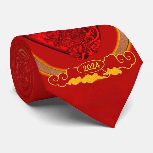 Drakenhart, jaar van de draak stropdas (Opgerold)